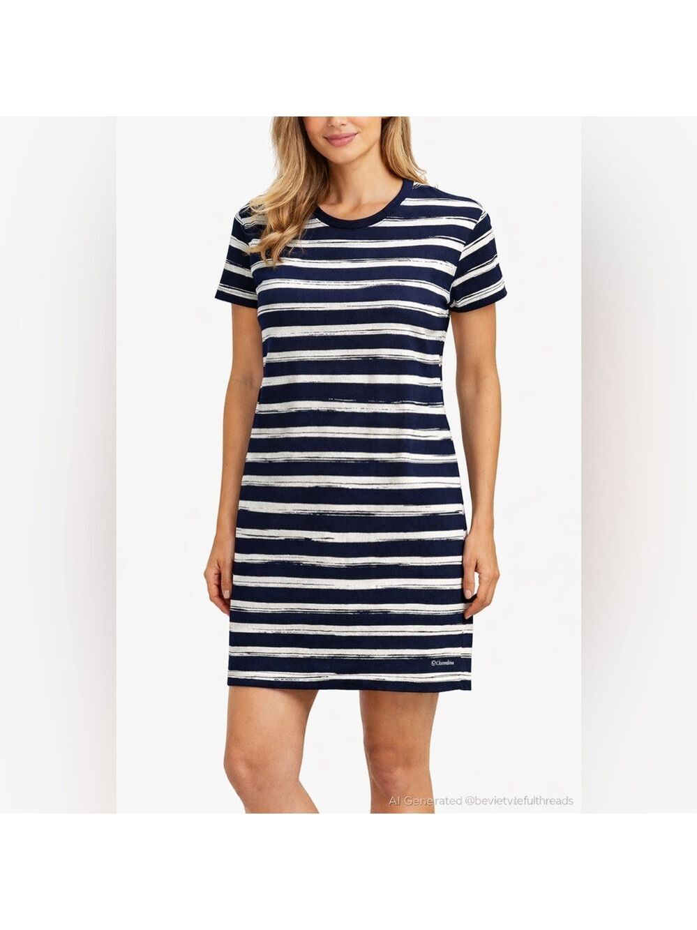 Columbia Coastal Quiet Luxury Stripe T Shirt Dress